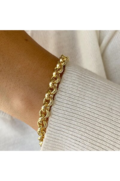 simurg jewellery 14k Altın Kaplama Gümüş Doc Zincir Bileklik