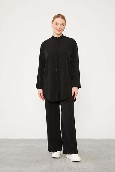 Levidor Pleated Fabric Black Judge Collar Double Set