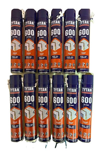 TOPALAKTİCARET Tytan Polyfix 600Gr - 12 Adet Poliüretan Montaj Dolgu Köpüğü P...