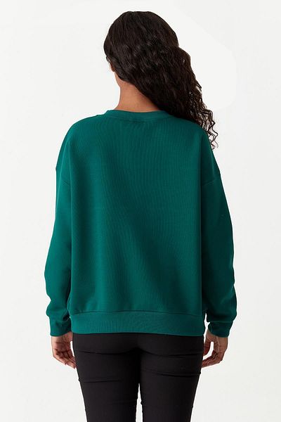 Select Moda Women's Green Printed Sweatshirt