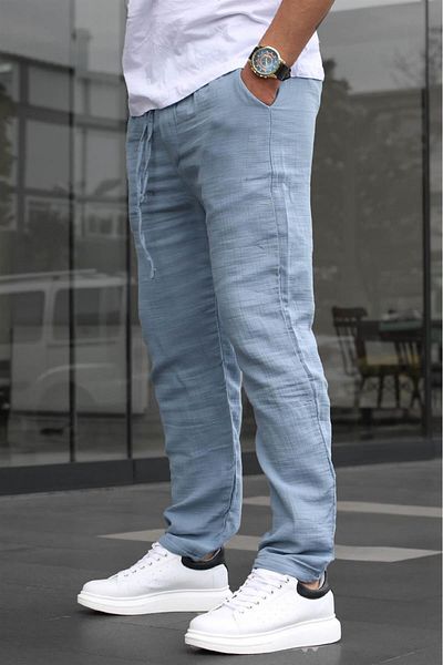 Madmext Pánské základní kalhoty Indigo Muslin Fabric 6507