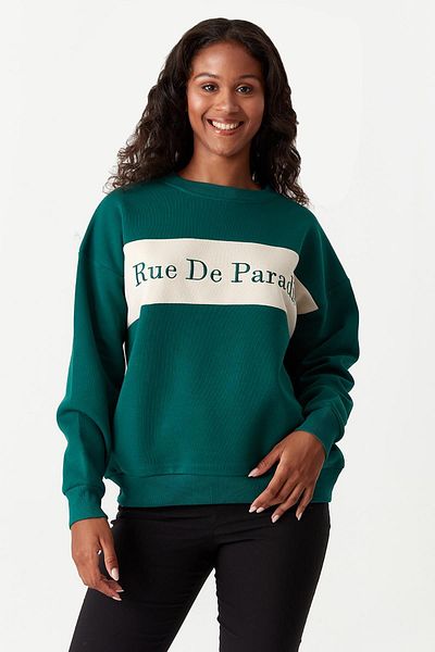 Select Moda Women's Green Printed Sweatshirt