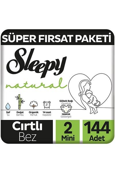 Sleepy Natural Super Deal Package Baby Diapers Size 2 Mini 144 Pieces