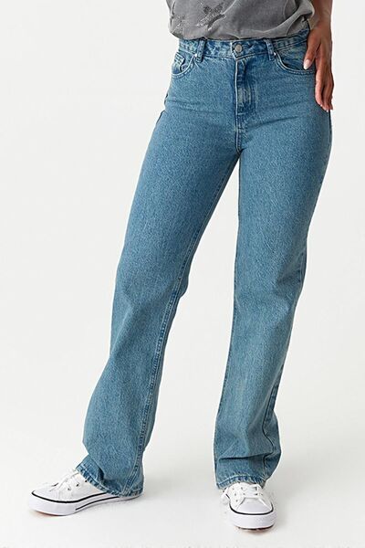 Select Moda Women's Blue Straight High Waist Jeans