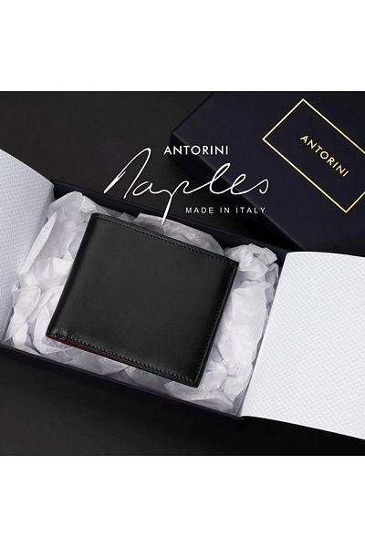ANTORINI Ανδρικό πορτοφόλι Ferretti Γνήσιο Δέρμα Made in Italy - Θήκη για κάρτες