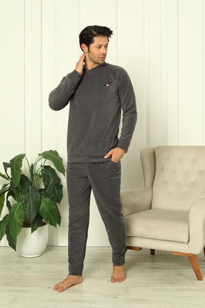 Akasya Ανδρικές μανσέτες χειμερινές φλις πιτζάμες 2267P