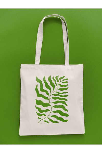 daystore Πράσινο Floral Leaf - Υφασμάτινη τσάντα