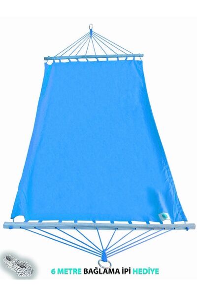 relax ipek hamak -kumaş Hamak Çift Kişilik Mavi Renk Piknik Bahçe Kamp Salıncak