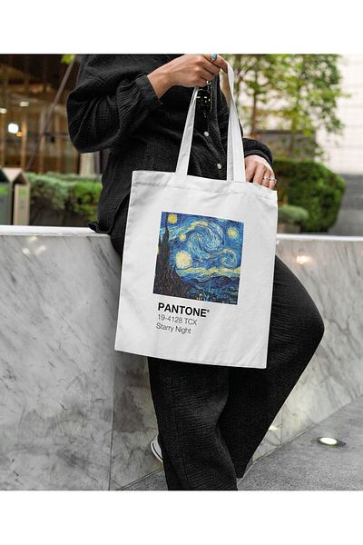 daystore Σειρά Van Gogh Pantone - Starry Night υφασμάτινη τσάντα