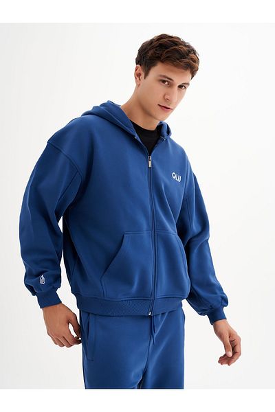 qlu Infinity Collection Unisex Σκούρο Μπλε Oversize Ζακέτα