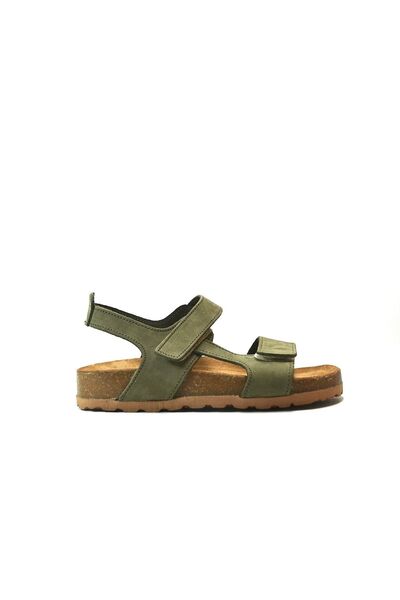 Onlo Ayakkabı 303 Ортопедични сандали с велкро от естествена кожа в цвят каки...