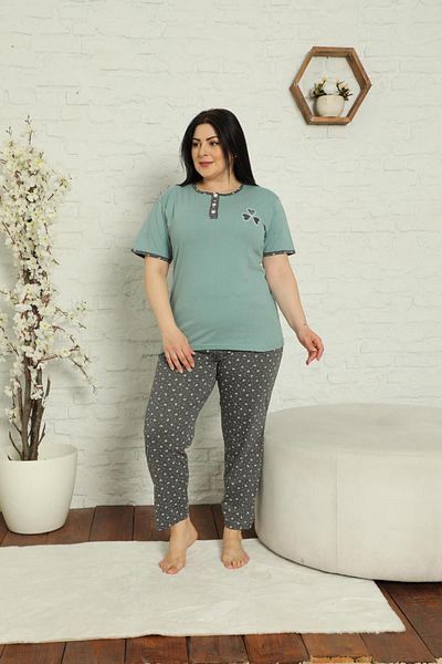 Akasya Women's Short Sleeve Pocket Summer Pajama Set