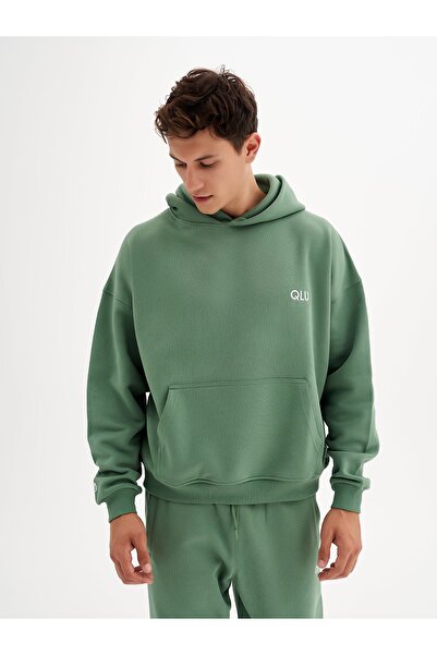 qlu Infinity Collection Unisex Πράσινη κουκούλα Oversize