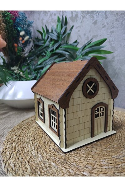 hayalimhediyelik Ahşap Ev Kumbara Büyük