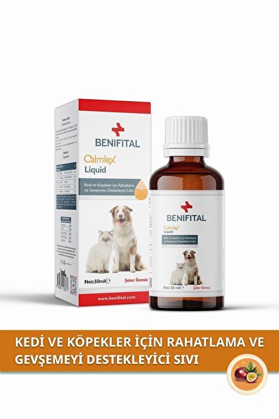 Benifital Calmlex Antistress Likit 50 ml Kedi Ve Köpekler Için Rahatlama Ve Gevşemeyi Destekleyici Damla