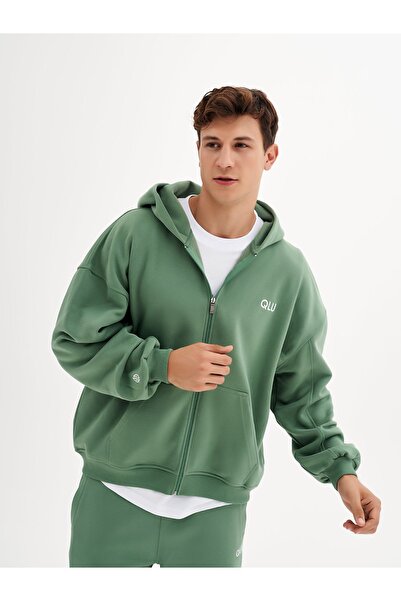 qlu Infinity Unisex Πράσινη Ζακέτα Oversize
