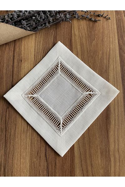 NURHAN HOME COLLECTION 6 χαρτοπετσέτες κοκτέιλ με όπλα καφέ