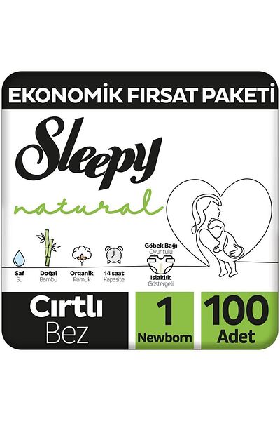 Sleepy Natural Economic Opportunity Package Baby Diapers Size 1 Newborn 100 Pieces