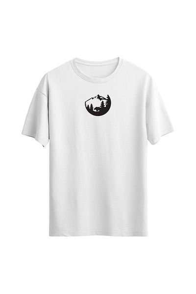 Açık Garaj Unisex Bear Minimal Printed Regular T-shirt