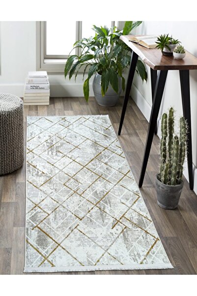 Armada Carpet 5151A GOLD MOCHA Modern Detaylı Akrilik Tozuaz HalıKesme Yolluk...