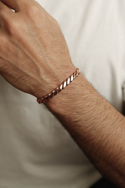 Rupen Kraft سوار نحاسي ملتوي 100% للجنسين سوار من النحاس النقي