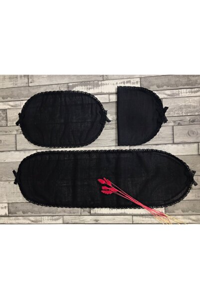 sarra Σετ δωματίου με 3 μασούρια Etamine Workable Bow - Μαύρο