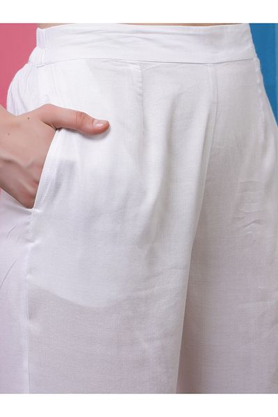 Athena By Styli Self Design 3/4 Sleeves Shirt & Trousers Co-Ords