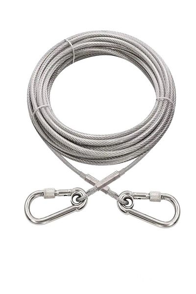 PADRİ Mm 10 Meters 2 Screw Carabiner Dog Garden Tethering Rope Transparent Color (85 KG)