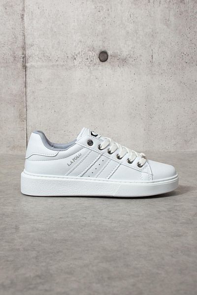 L.A Polo 503 Culoare albă Talpă albă cu șireturi Pantofi sport casual pentru femei Skin
