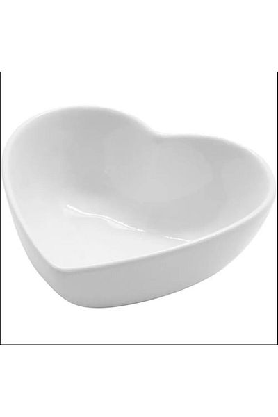 ultraform Porcelain Heart Bowl Std 14x12cm Snack Bowl 4-Piece Kitchen Appliance Appetizer Presentation Plate Hotel Quality Hard