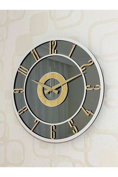 Pey Aksesuar Mirrored Wall Clock (Real Mirror) 40 cm Modern Design