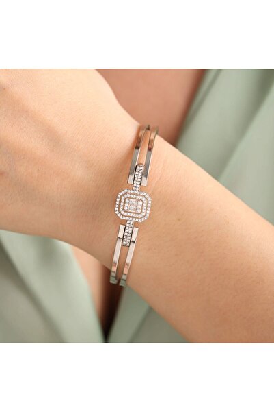 Sembol Gold Beyaz Altın Baget Kelepçe