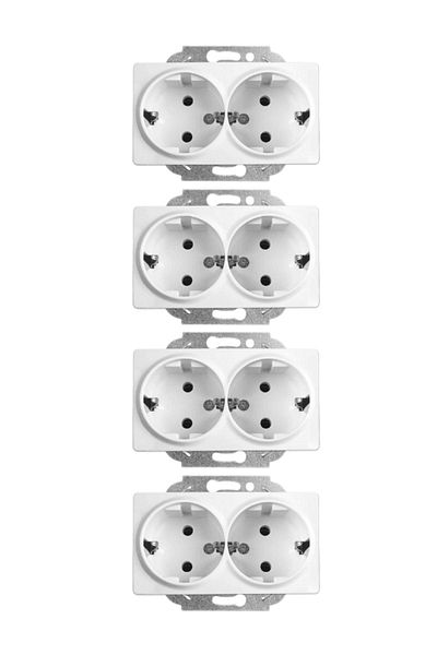 VİKO Viko Linnera Double Grounded Socket White90440056 (Frame Included) (4 Pieces)
