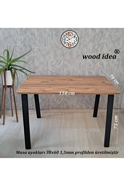 wood idea 70x110  Özel Tasarım Metal Ayaklı  Salon Yemek masası  Çalışma masası