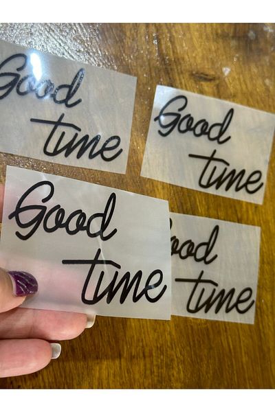Gönülden Tasarım 4 bucăți de călcat cu transfer scris Good Time - 10x7 cm