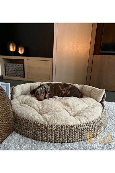 Genel Markalar Köpek Yatağı Ve Kedi Yatağı, El Yapımı, Hasır Örgü, Minder Yer Yatağı