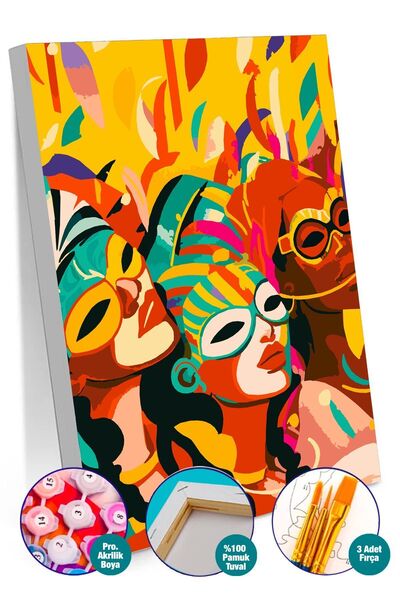 Picasso World Hobby Art Sayılarla Boyama Numaralı Tuval Seti Fırça Boya Dahil...