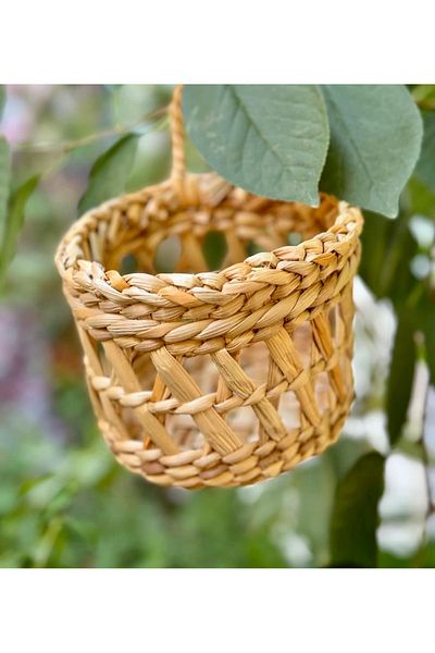AFRALYAHOME Natural Wicker Multi-Purpose Basket / Hanger Basket Decorative Wicker Basket / Wall Basket 8 CM