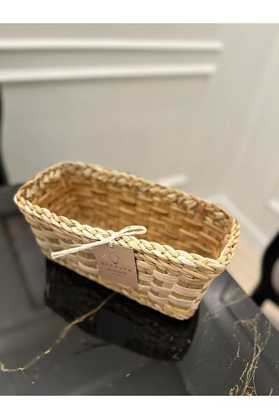 AFRALYAHOME Bamboo Wicker Bread Bowl Presentation Kitchen Organizer Sauce Bowl Oil Pot Washable Multi-Purpose Basket Flower Pot