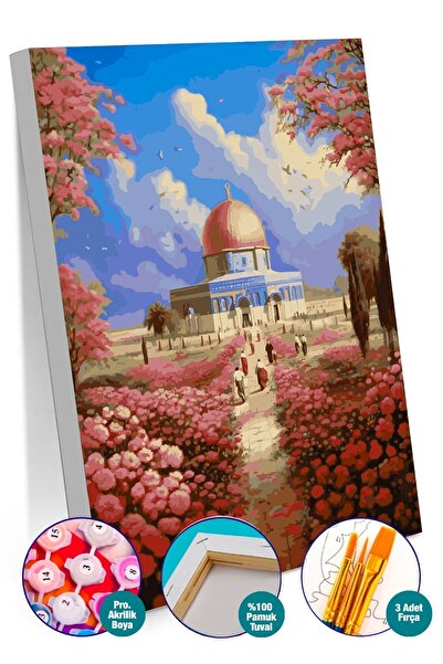 Picasso World Hobby Art Sayılarla Boyama 40x50 Tuval Fırça Boya Dahil Mescid-...