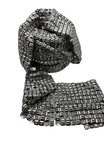 BukiroAtelier Shiny Enli Decorative Stoned Strip - Silver Square, 2 Meters, 10 cm