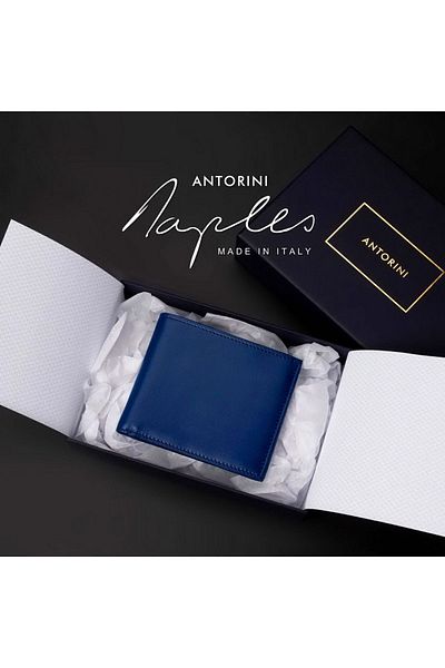 ANTORINI Ανδρικό πορτοφόλι Ferretti Γνήσιο Δέρμα Made in Italy - Θήκη για κάρτες