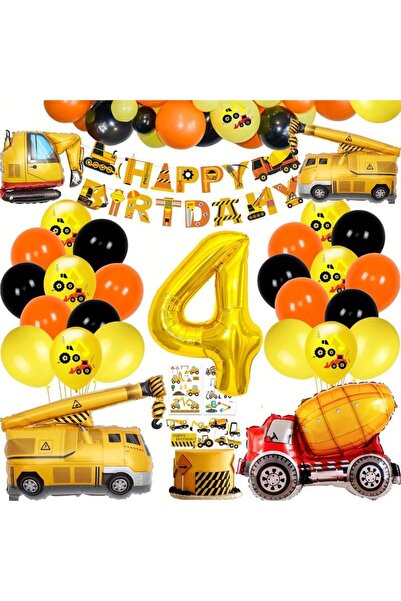 parti hediye sepeti İnşaat araçları dogum günü seti