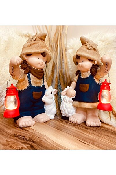 İFARİN Design Studio Ikili Cüce Heykel Takımı, Fenerli, Bahçe Dekorasyonu (iç...