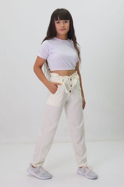 GZT TEKSTİL Girl's Linen Trousers 3503