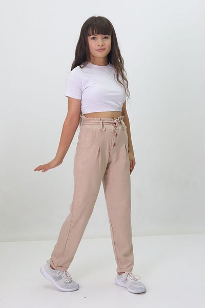 GZT TEKSTİL Girl's Linen Trousers 3503