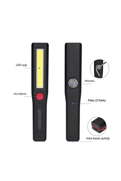 xolo Mıknatıslı Çalışma Feneri Oto Kaporta Motor Tamirci Feneri Pilli XLF504