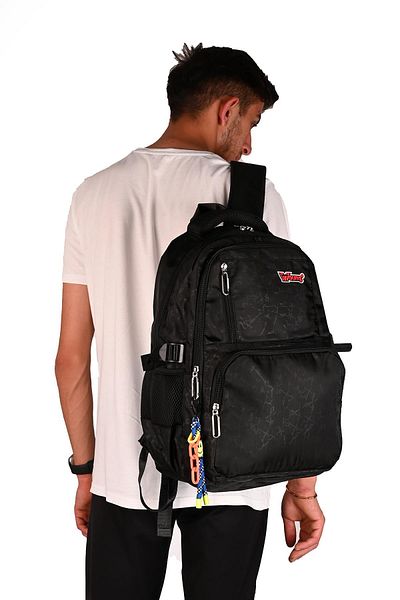 ÇÇS Young 51583 - Μαύρο σχολικό σακίδιο πλάτης μεγάλου όγκου με αντιιδρώτα και στήριγμα πλάτης