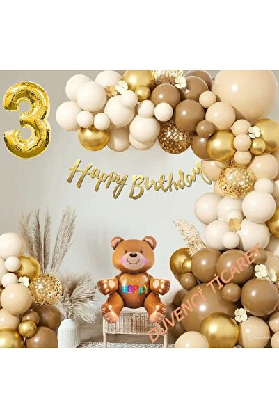 DÜVENCİ TİCARET Set de lanțuri cu baloane Follyo pentru ursul de culoare retro