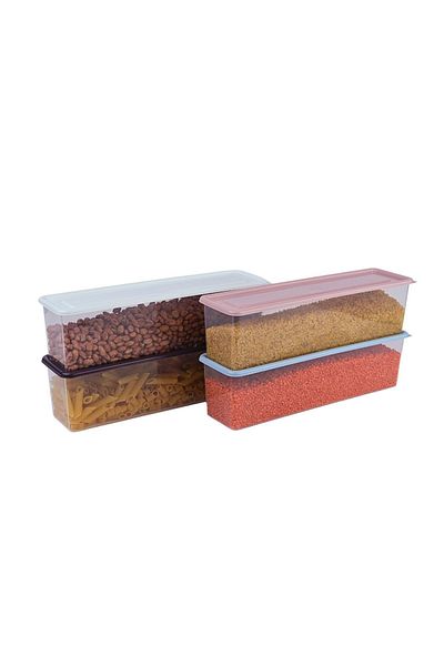 Espas Home Set of 4 Storage Containers with Colorful Lids